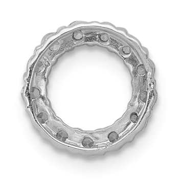 Rhodium Over 10k White Gold 0.26 ctw Diamond Circle Chain Slide Pendant