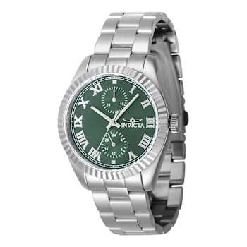 Invicta Specialty 36mm Green Dial Stainless Steel Quartz Watch
