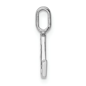 14K White Gold Diamond Letter L Initial Pendant