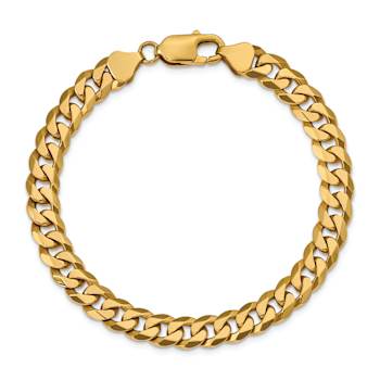 10k Yellow Gold 7.75mm Flat Beveled Curb Link Bracelet
