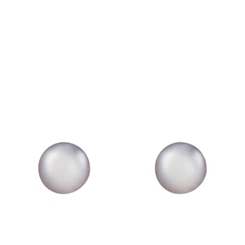 14k White Gold 9-10mm Gray Freshwater Pearl Stud Earrings