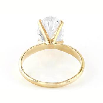 Lab-Grown Diamond Oval Solitaire Ring In 14K Gold 3.00ct