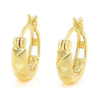 Pyramid Hoop Earrings In 18K Gold Over Sterling Silver