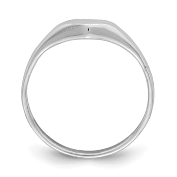 Rhodium Over Sterling Silver Polished Elongated Heart Children's Ring