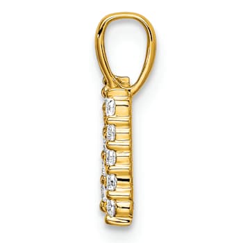 14K Yellow Gold Lab Grown Diamond Letter N Initial Pendant