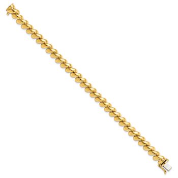 10k Yellow Gold 8mm San Marco Link 7 Inch Bracelet