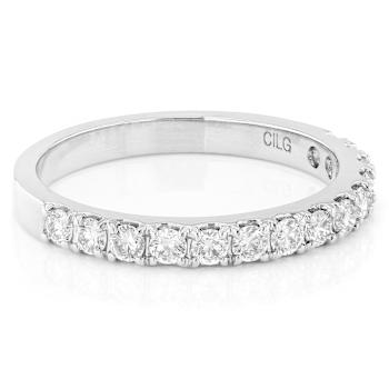 Lab-Grown Diamond Band Ring In 14K White Gold 0.50ctw