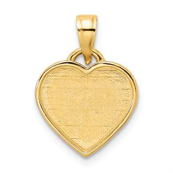 14K Two-tone Gold Diamond-Cut Border Heart Pendant