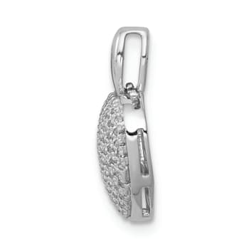 Rhodium Over 14k White Gold Diamond Heart Pendant