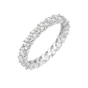 White Cubic Zirconia Platinum Over Sterling Silver Ring 3.15ctw