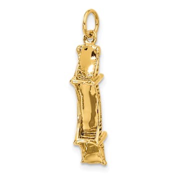 14k Yellow Gold Textured Mackinac Bridge Charm Pendant