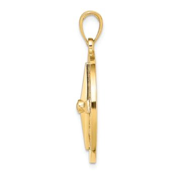 14K Yellow Gold Nautical Compass Charm