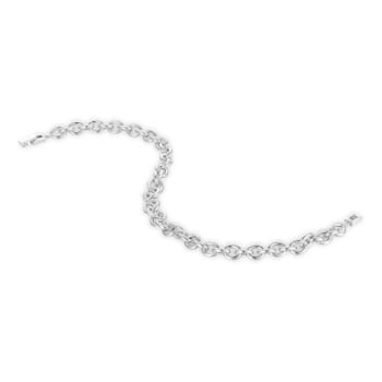 Moissanite Sterling Silver Link Bracelet