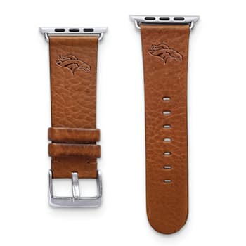 Gametime Denver Broncos Leather Band fits Apple Watch (38/40mm S/M Tan).
Watch not included.