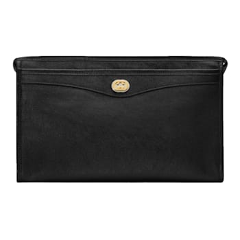 Gucci Morpheus Black Fluffy Calf Leather Cosmetic Pouch Bag