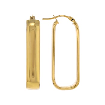 Small Geometric Hoop Earrings In 10K Yellow Gold