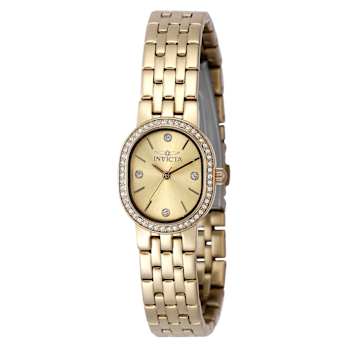 Invicta Angel Round Dial Quartz Watch In Gold-Tone Stainless Steel 20mm