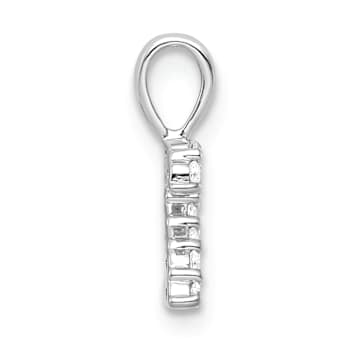Rhodium Over 14k White Gold Diamond Number 2 Pendant