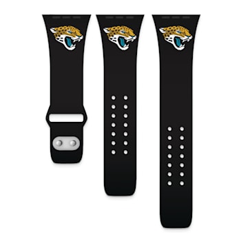 Gametime Jacksonville Jaguars Black Silicone Apple Watch Band (42/44mm
M/L). Watch not included.