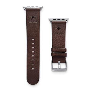 Gametime Dallas Cowboys Leather Band fits Apple Watch (42/44mm S/M
Brown). Watch not included.