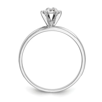 Rhodium Over 14K White Gold AA Quality Trio Engagement Ring 0.05ctw