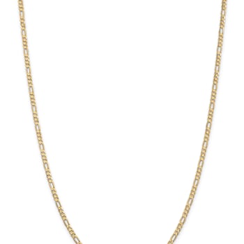 10k Yellow Gold 3mm Solid Concave Figaro 18 Inch Chain