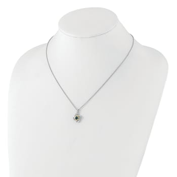 Rhodium Over Sterling Silver with 14K Accent London/Swiss Blue Topaz
18-inch Necklace