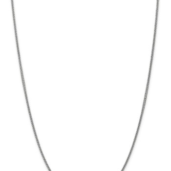Rhodium Over 14k White Gold 2mm 3-Wire Wheat Link 18 Inch Chain