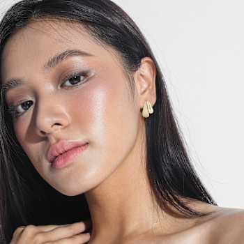 Rachel Zoe Pave Double Teardrop Hoop Earrings in 14K Gold Over Sterling Silver