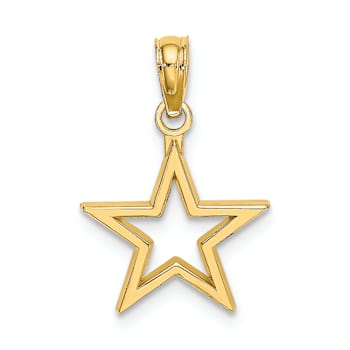 10K Yellow Gold Cut-Out Star Charm