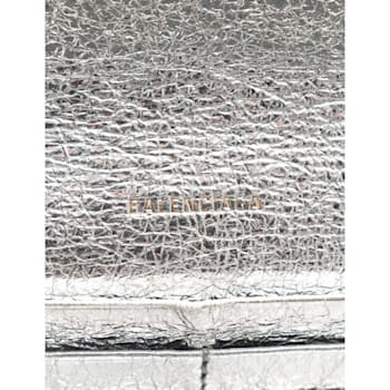 Balenciaga Papier Metallic Silver Arena Leather Envelope Wallet