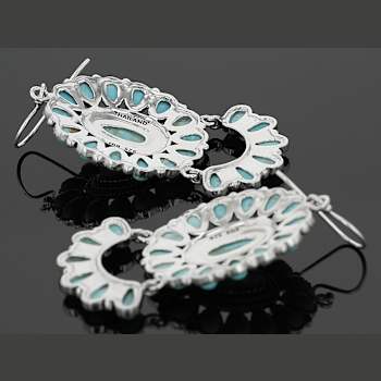 Turquoise Dangle Earrings In Sterling Silver