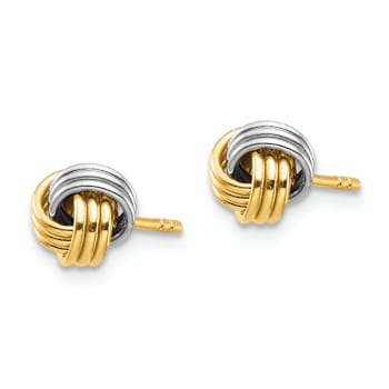 14k Two-tone 6.26mm Love Knot Stud Earrings