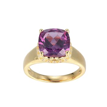 Lab Alexandrite Sapphire And Cubic Zirconia 18k Yellow Gold Over Silver
June Birthstone Ring 8.14ctw