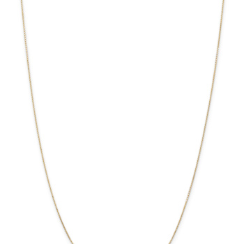 14k Yellow Gold 0.8mm Solid Diamond-Cut Round Open Link Cable 26 Inch Chain