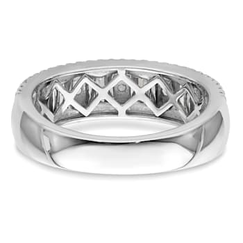 Rhodium Over 14K White Gold Diamond Band 0.86ctw