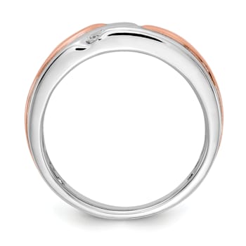 14K Two-tone Rose and White Gold Lab Grown Diamond Band