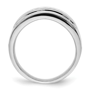 Rhodium Over 14K White Gold Lab Grown Diamond SI1/SI2, G H I, Men's Ring