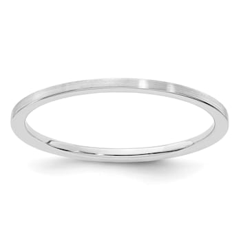 14K White Gold 1.2mm Flat Satin Stackable Expressions Band