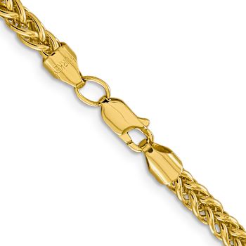14k Yellow Gold 4.65mm 3-Wire Wheat Link 18 Inch Chain