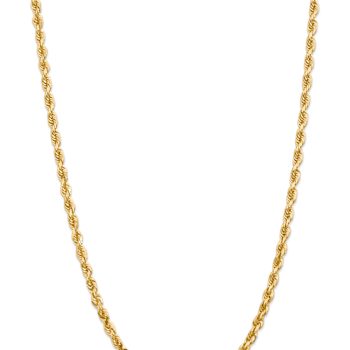 14k Yellow Gold 5mm Solid Diamond-Cut Quadruple Rope 20 Inch Chain