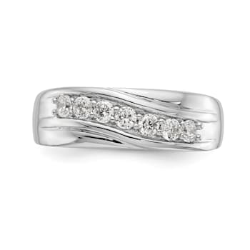 Rhodium Over 14K Gold Lab Grown Diamond SI1/SI2, G H I, Men's Band