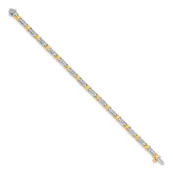 14K Yellow and White Gold Lab Grown Diamond VS/SI GH, Tennis Bracelet