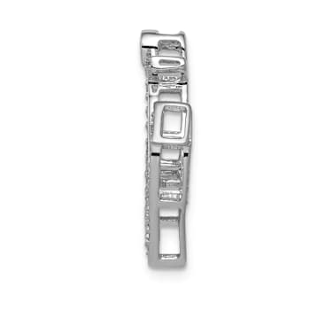 Rhodium Over 14k White Gold Diamond Anchor Chain Slide Pendant
