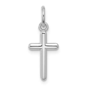 Rhodium Over 14k White Gold Cross Pendant