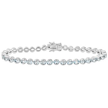 Sky Blue Topaz Tennis Bracelet In Sterling Silver 7.86ctw