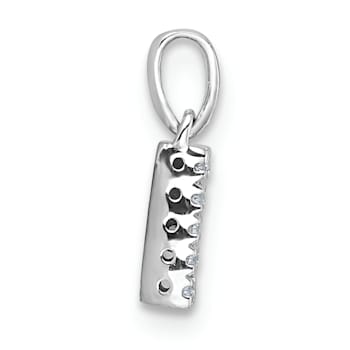 14K White Gold Diamond Letter N Initial with Bail Pendant