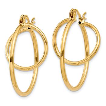 14k Yellow Gold 15/16" Fashion Circle Hoop Earrings