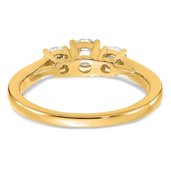 14K Yellow Gold Lab Grown Diamond SI1/SI2, G H I, 3-Stone Engagement Ring