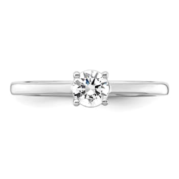 Rhodium Over 14K White Gold Lab Grown Diamond Engagement Ring